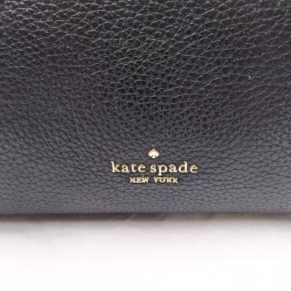 Kate Spade New York Black Leather Double Handles Zipper Closure Satchel Bag - Picture 4 of 16